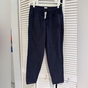 Lou & Grey Women’s Navy Blue Cotton Joggers Relaxed Fit M NWT